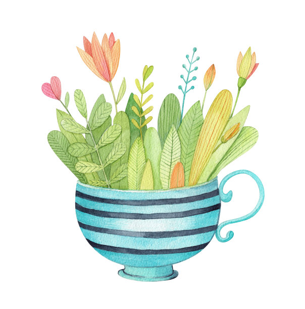 幻想杯中的绿色植物图片下载