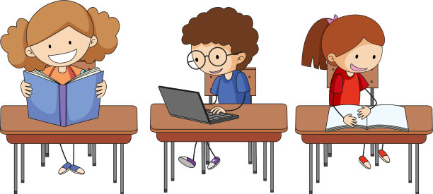 设置涂鸦的孩子做家庭作业卡通图片下载