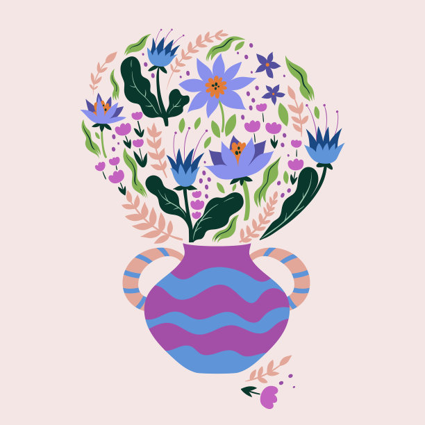 花瓶图案中的花束图片下载