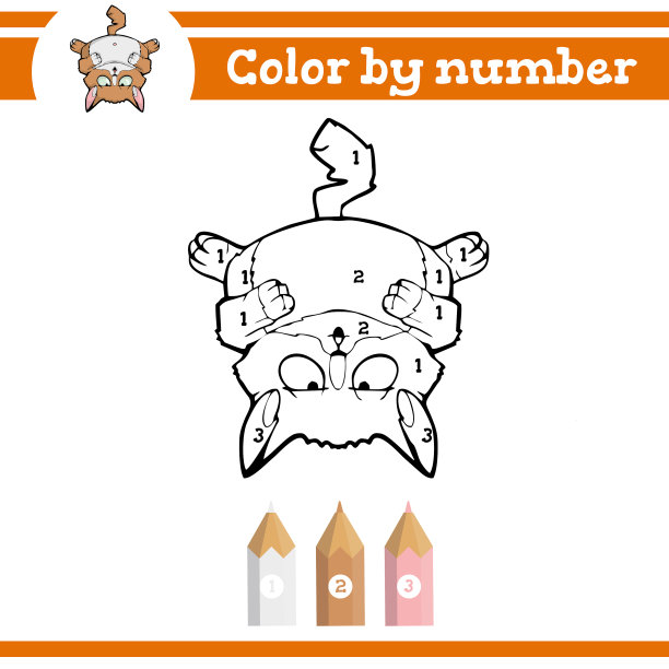 颜色数字着色页学龄前图片下载