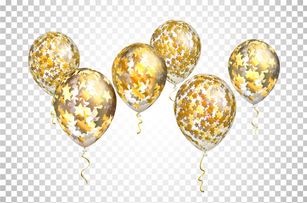 带金色星星的透明气球送给你图片下载