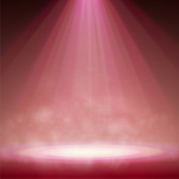 红色的聚光灯在舞台上烟雾和光图片下载