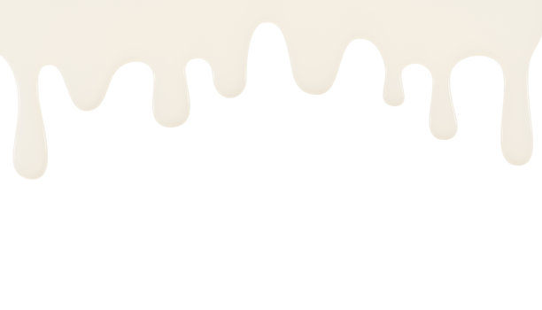 液体滴融化的冰淇淋，巧克力或釉孤立在白色的背景上。滴甜液体，溅牛奶或酸奶，质地乳制品。光滑的奶油滴边界，3d渲染图片下载