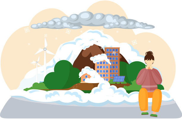 拯救地球的概念，旁边坐着一个悲伤的女人图片下载