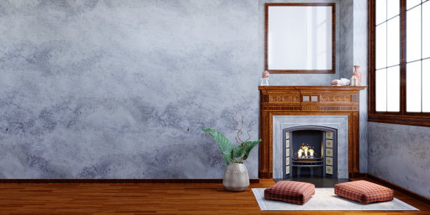 角落壁炉。图片下载