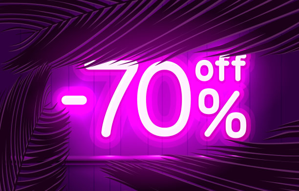 霓虹灯框架70 off文本横幅夏季酒吧图片下载