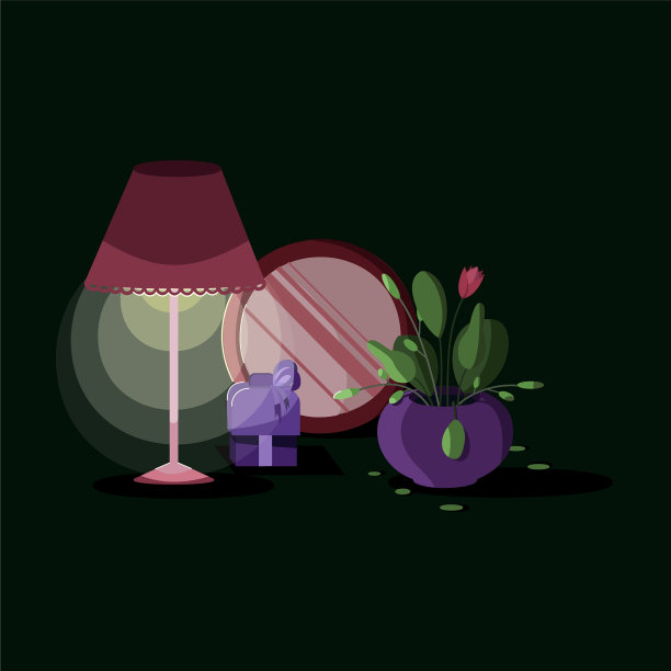 灯下一个手提包一个镜子一个图片下载