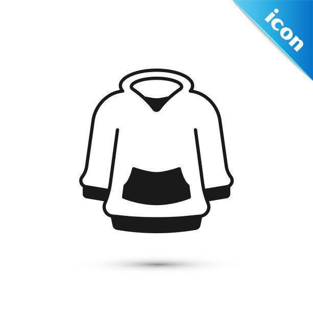 灰色连帽衫图标孤立在白色背景图片下载