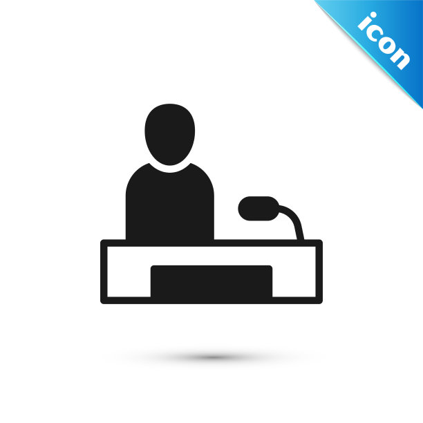 灰色电视报道图标孤立在白色上图片下载