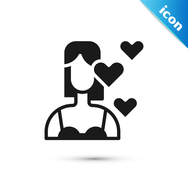 灰色爱自己icon孤立在白色上图片下载