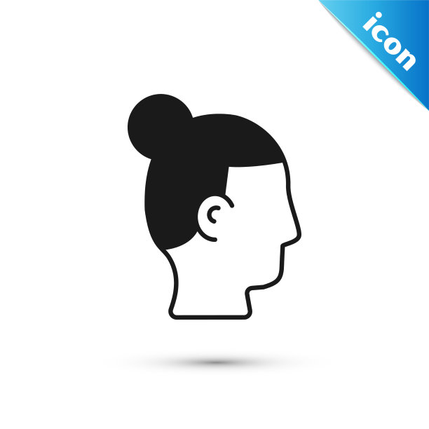 灰色的发型为男性icon孤立的白色图片下载