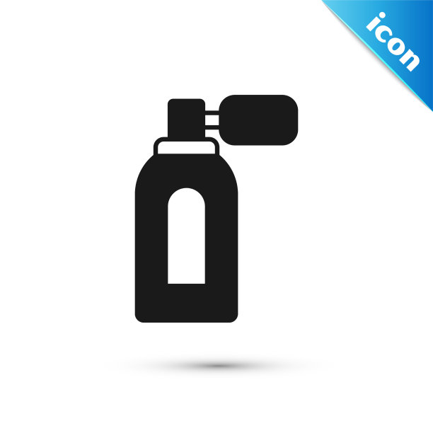 灰色须后水瓶与雾化器图标隔离图片下载