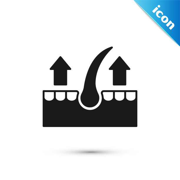 灰白的人类毛囊图标分离上白色图片下载