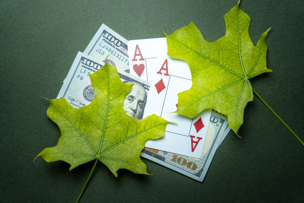 秋季扑克牌AA红桃方块与美元图片下载