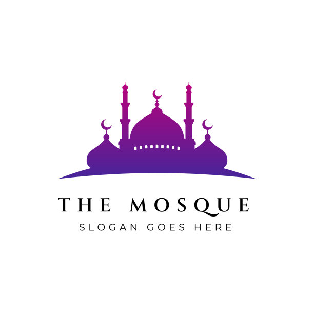清真寺图标剪影标志设计模板图片下载