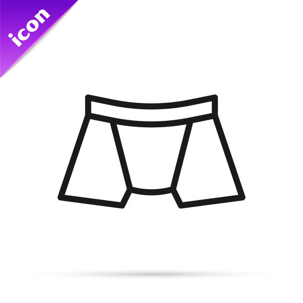 黑线男人内裤图标孤立在白色上图片下载