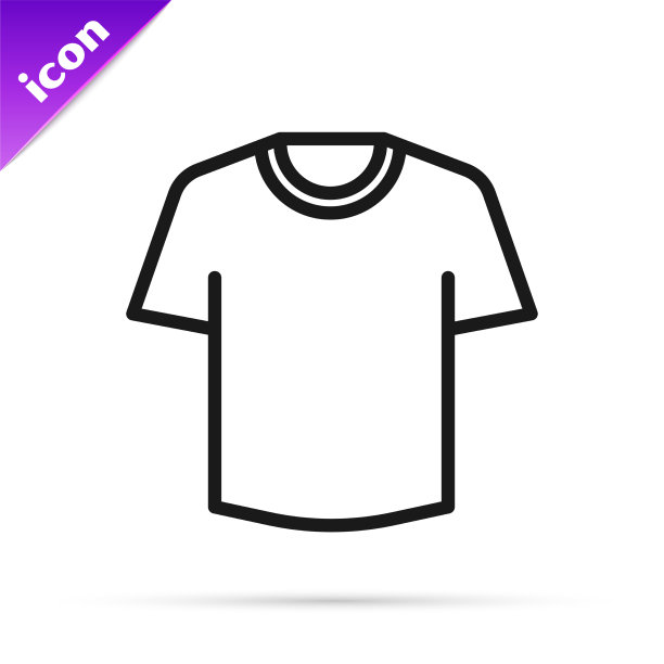 黑线t恤图标孤立在白色图片下载