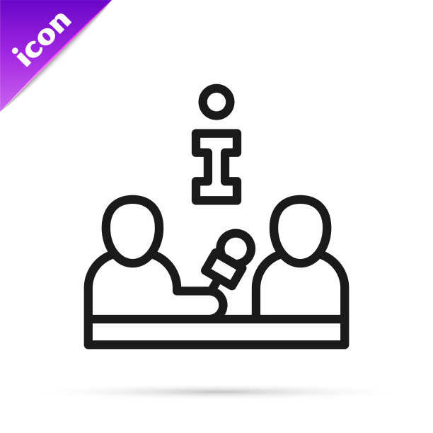 黑线采访名人图标图片下载