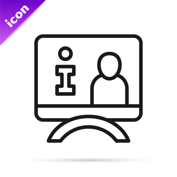 黑线电视报道图标孤立上图片下载