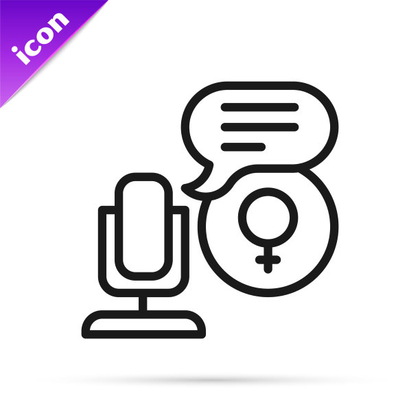 黑线麦克风图标隔离在白色图片下载