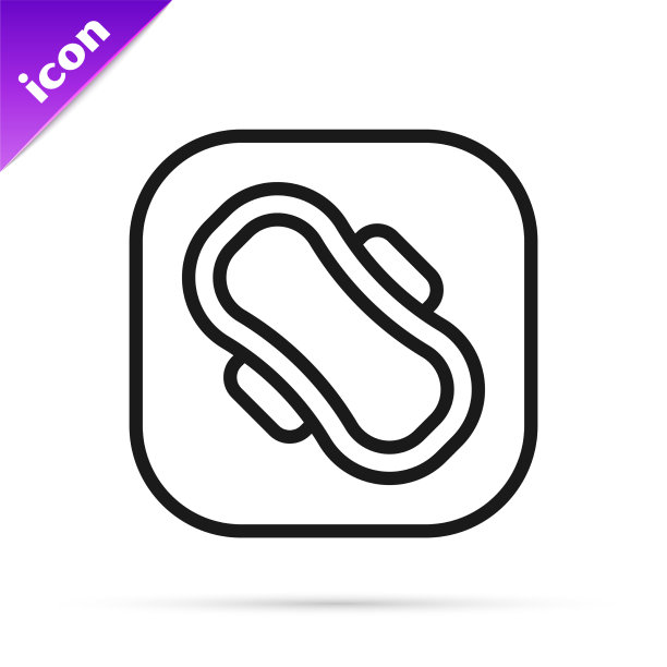 黑线月经和卫生巾图标图片下载