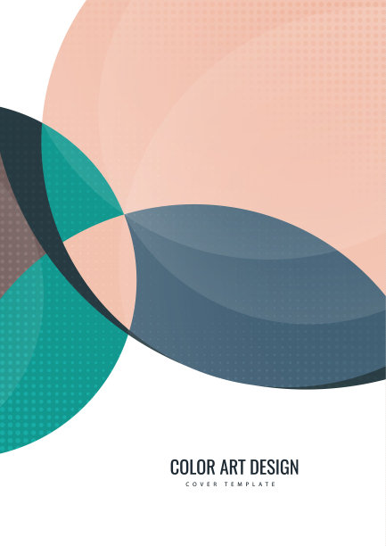 切成色彩鲜艳的圆形部分，装饰圆点。现代抽象背景。为商务演示，传单，海报和邀请设计布局。向量图片下载