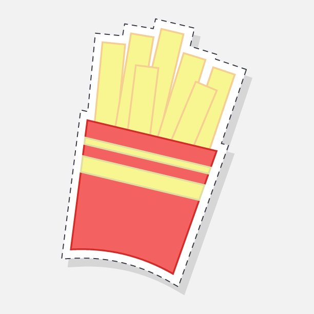 炸薯条贴纸图片下载