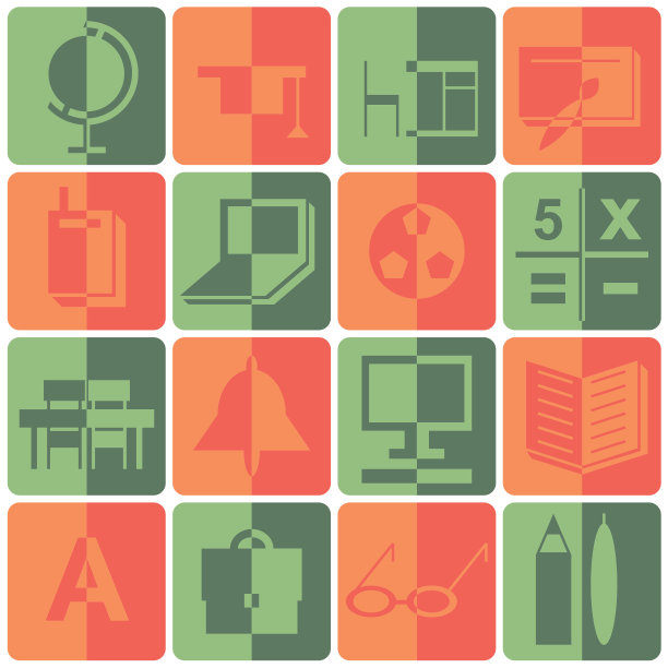 颜色阴影教育图标设置图片下载