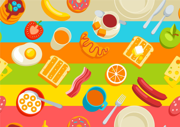 健康早餐无缝搭配各种食物图片下载