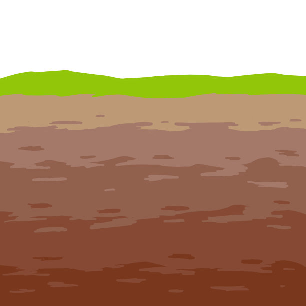 降落在剖面上。地下的背景。地质层。考古的风景。棕色的地面。泥土和绿草。矢量动画图片下载