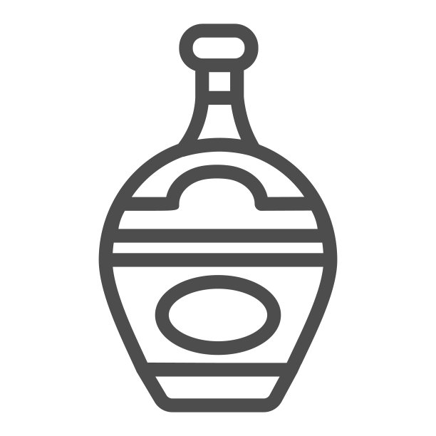 杜松子酒、利口酒、白兰地、干邑线条图标，酒吧概念，白色背景上的酒精饮料矢量标志，移动概念和网页设计的轮廓风格图标。矢量图形图片下载