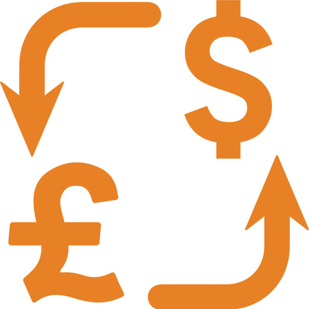 货币转换美元货币图标橙色图片下载