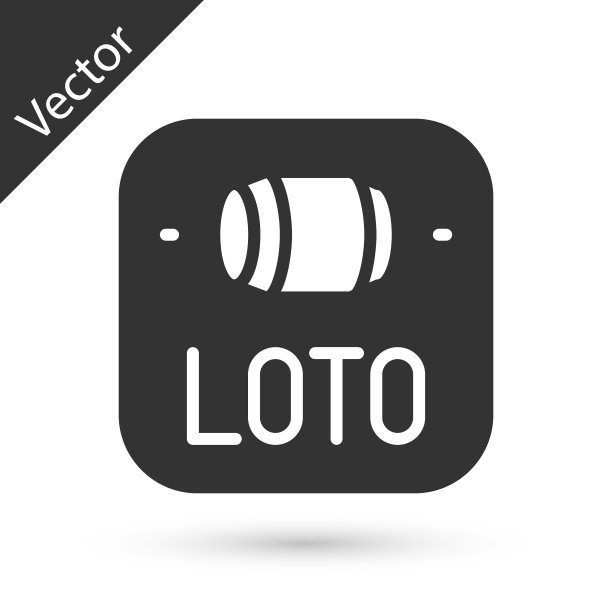 灰色彩票图标孤立在白色背景。宾果，乐透，现金奖励。财务成功，繁荣，胜利，赢得好运。向量图片下载