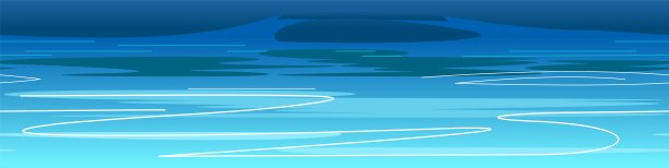 河里或湖里的水。波流。黑暗的地平线。无缝水平插图向量图片下载