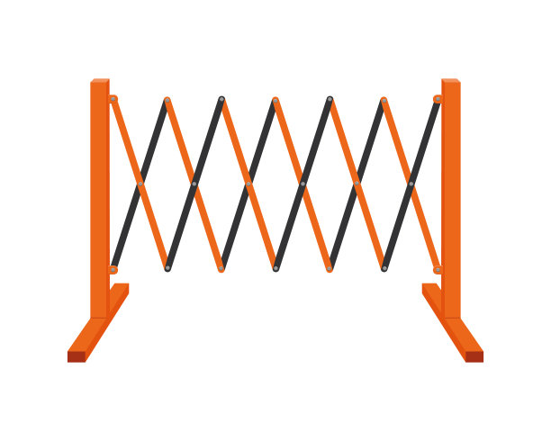 滑路面障碍。交通障碍隔离在白色背景。工作区域安全围栏。向量的卡通插图图片下载