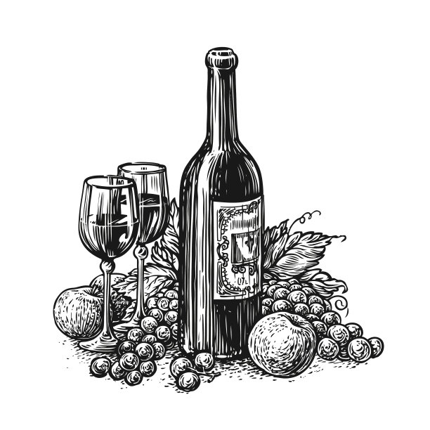 瓶酒用两个玻璃杯和葡萄酿酒厂图片下载