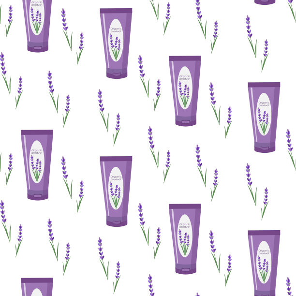 图案与薰衣草和乳霜自然图片下载