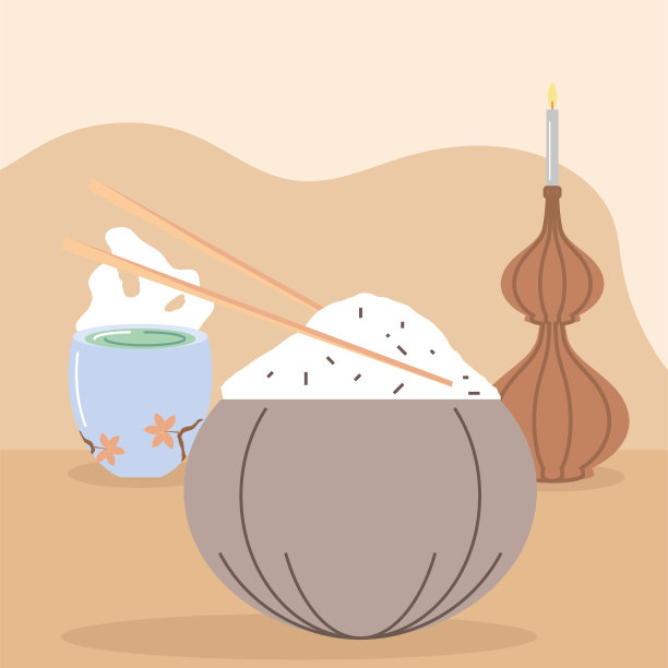 韩国大米和茶图片下载