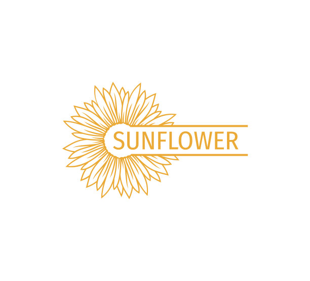 向日葵矢量设计概念模板与空格栏的文字书写图片下载