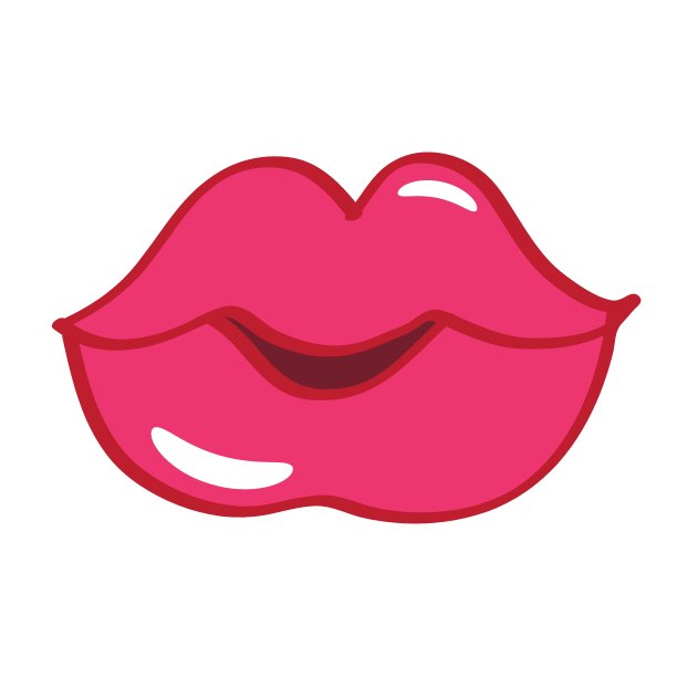 丰满的粉红色嘴唇在白色背景下孤立图片下载