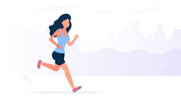 女孩穿过公园晨跑图片下载