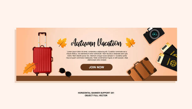 秋天假期横幅3x1矢量插图额外的图像包括一层一层图片下载