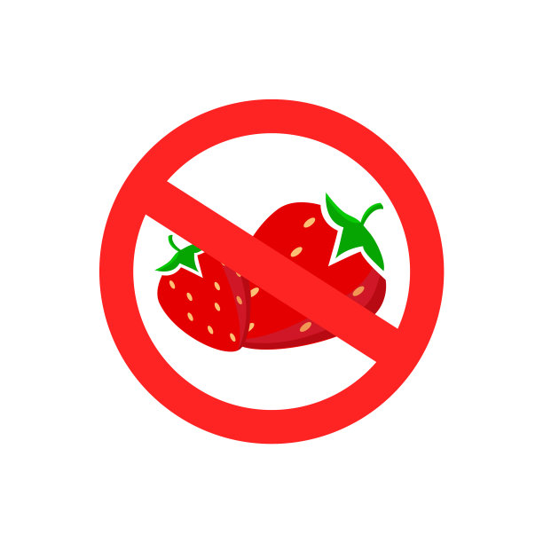 标志没有草莓红色的停止标志水果草莓图片下载