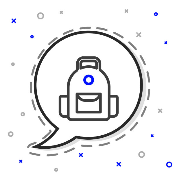 行学校背包图标孤立上白色图片下载