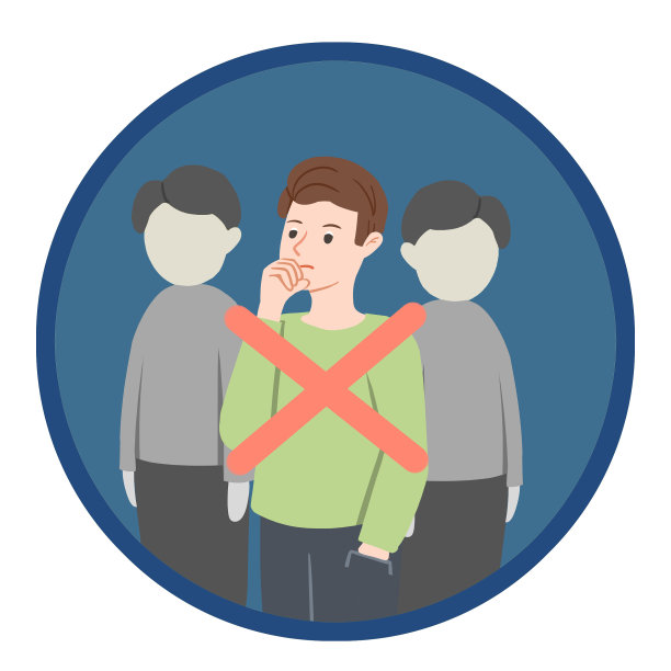 扁平卡通出门禁止聚众防疫图标图片下载