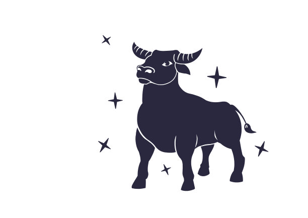 手绘卡通十二星座金牛座剪影插画图片下载