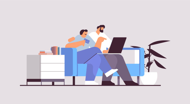 年轻夫妇用信用卡上网图片下载