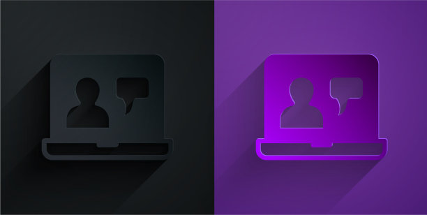 剪纸在线教育和毕业图标图片下载