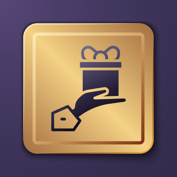 紫色礼物图标孤立在紫色上图片下载