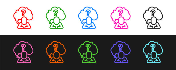 设线人头和问号图标图片下载